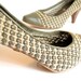 1980s Olive Green Woven Spectator Nickels Pumps Vintage Shoes Size 6.5AA