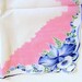 Vintage Blue Flowers on Pink Handkerchief