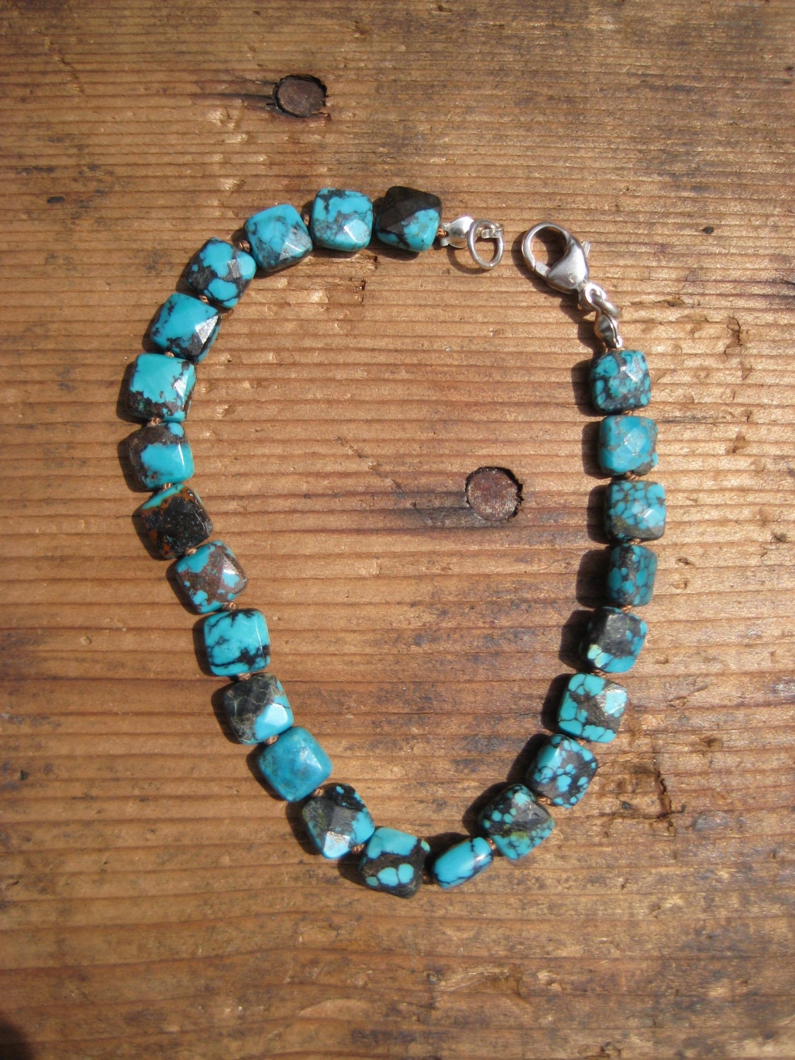 SALE - Turguoise Pearl Knotted Bracelet, Gifts under 15, Ready to Ship, Gifts for Her, Mothers Day