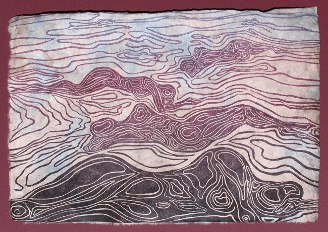 Value Art Set Bodyscapes I and II 2 Figurative Woodcut Prints on Hand-made Lotka Paper