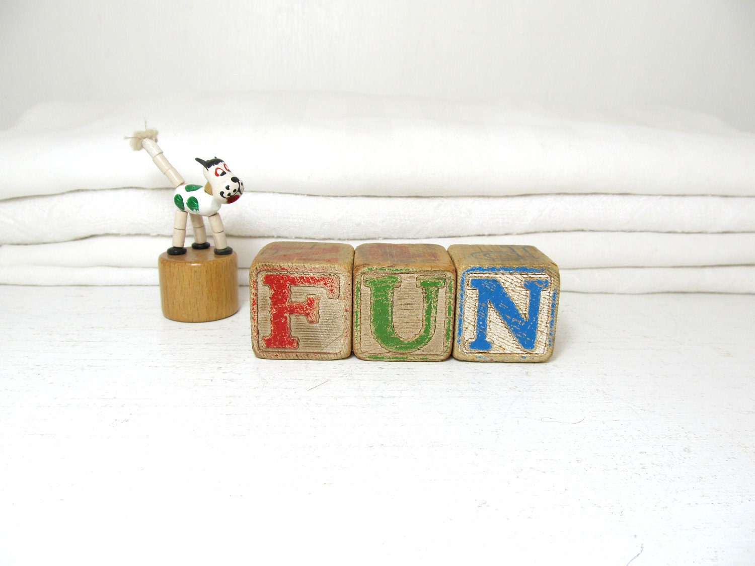 Vintage Letter Blocks- Fun