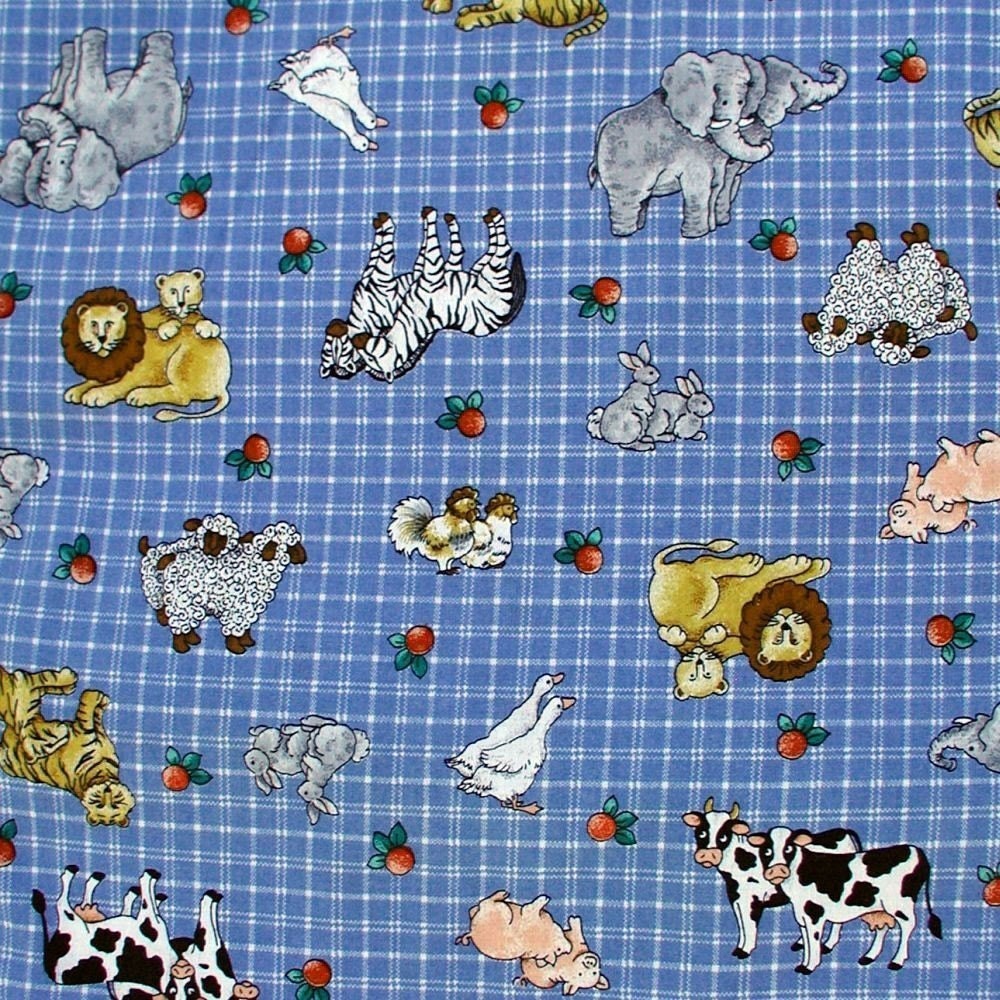 Noah's Ark Fabric - New - Cotton - 1Yard