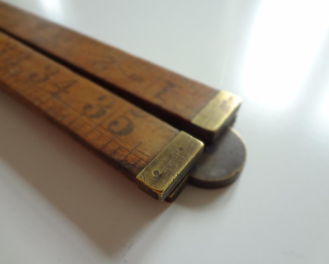 Antique Wood and Brass Folding 36" Boxwood Ruler Made in Holland from EnglishPreserves - Summer SALE