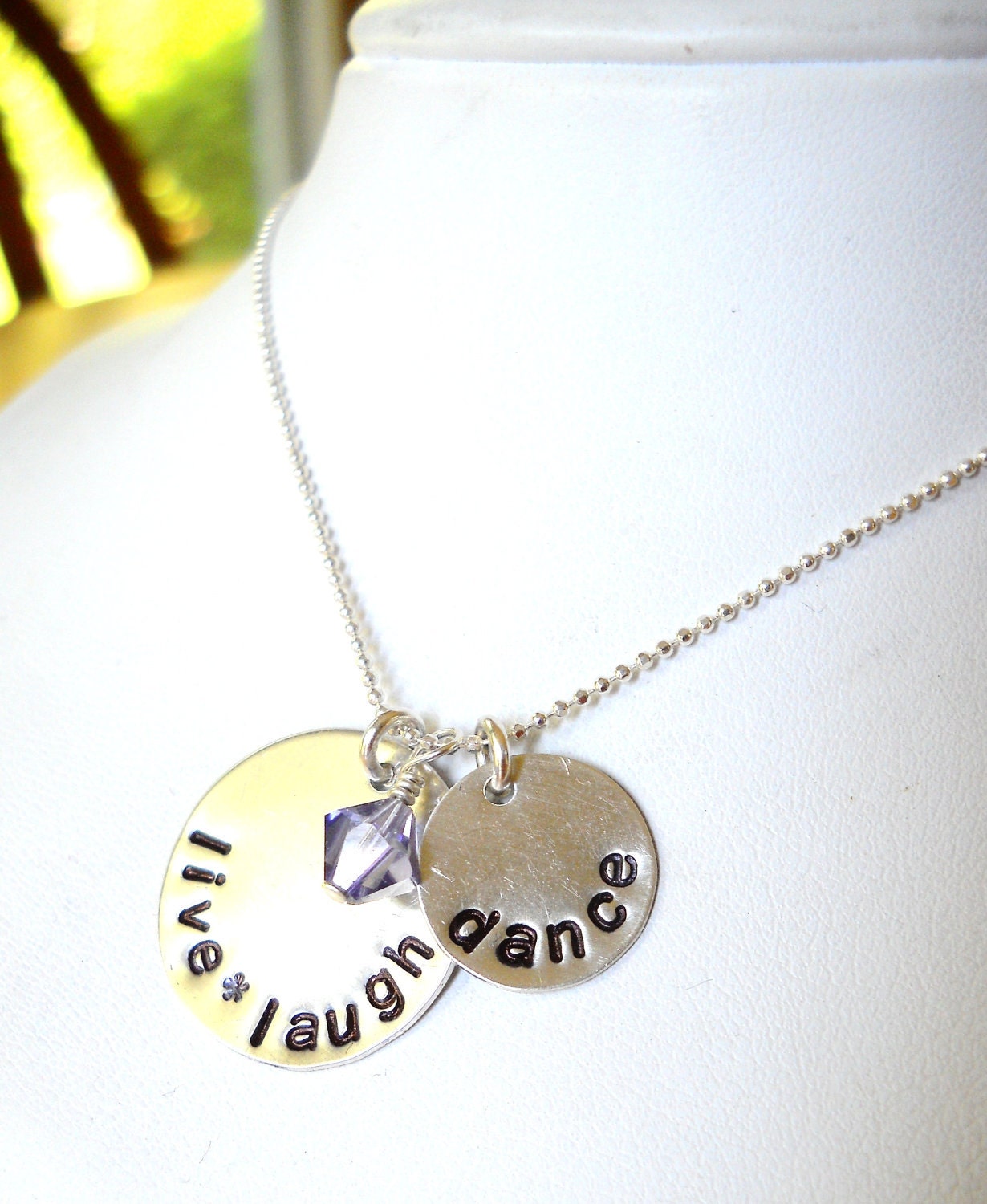 Teacher Gift Idea - Hand-Stamped Discs - Personalize with Any Message and/or Crystal