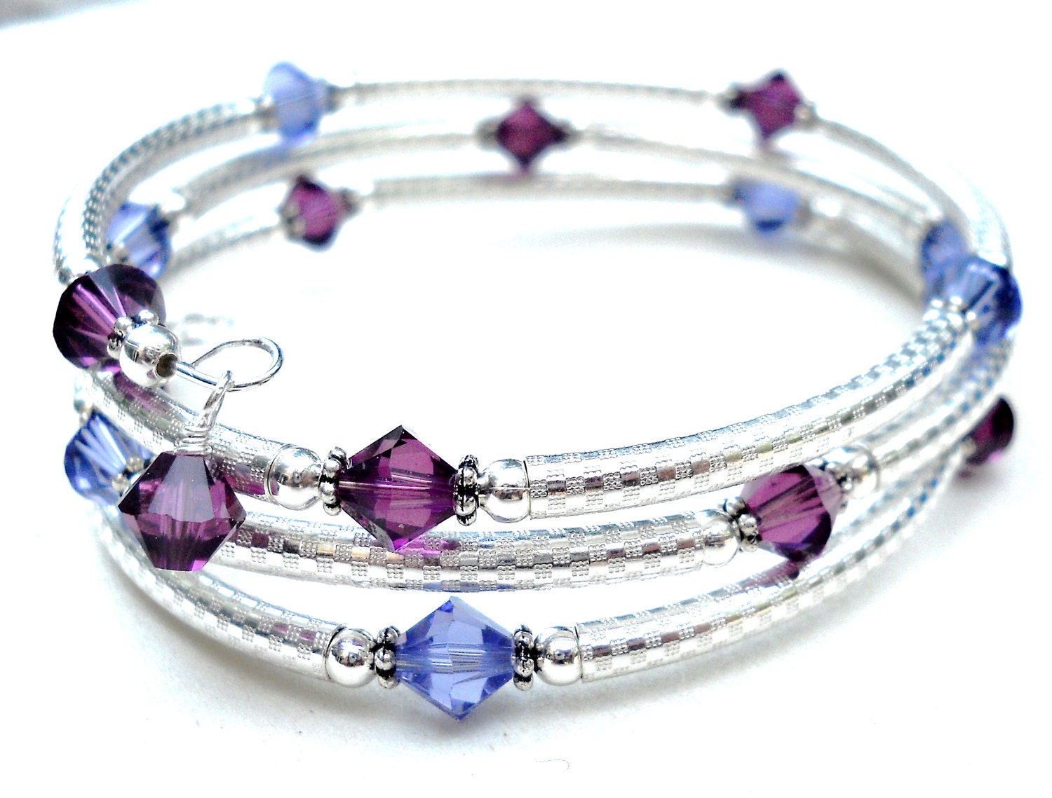 Tanzanite and Amethyst Wraparound Bracelet