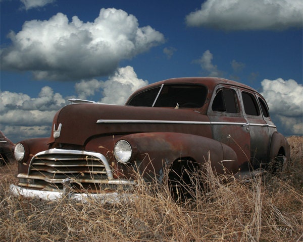 1946 Chevy - Classic Car Photograph - Junkyard Art - Junkyard Photograph