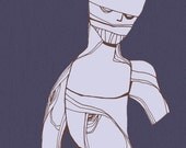Was Barely Human Zombie Drawing Illustration Art Print
