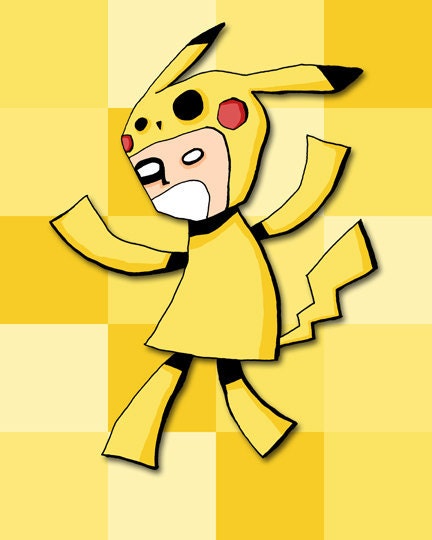 Pokemon Cosplay Series Pikachu Art Print Video Game