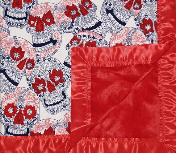 Sugar Skull Paisley girls & boys baby/toddler blanket by Miso Punk - baby shower gift