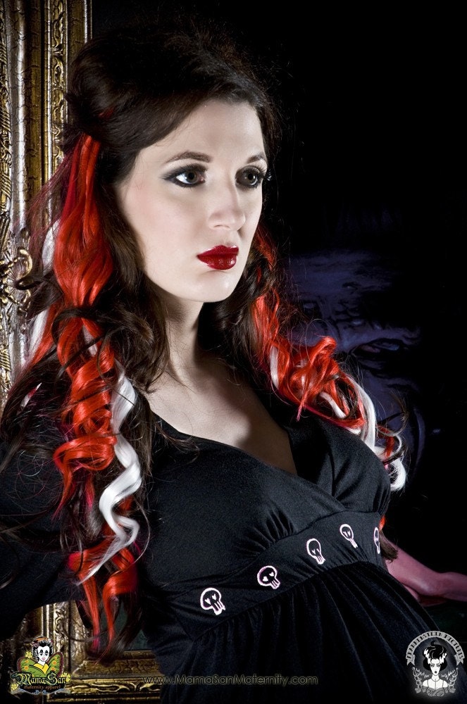 Maternity Top - MamaSan Maternity Apparel Band of Skulls Punk and Rockabilly Edgy