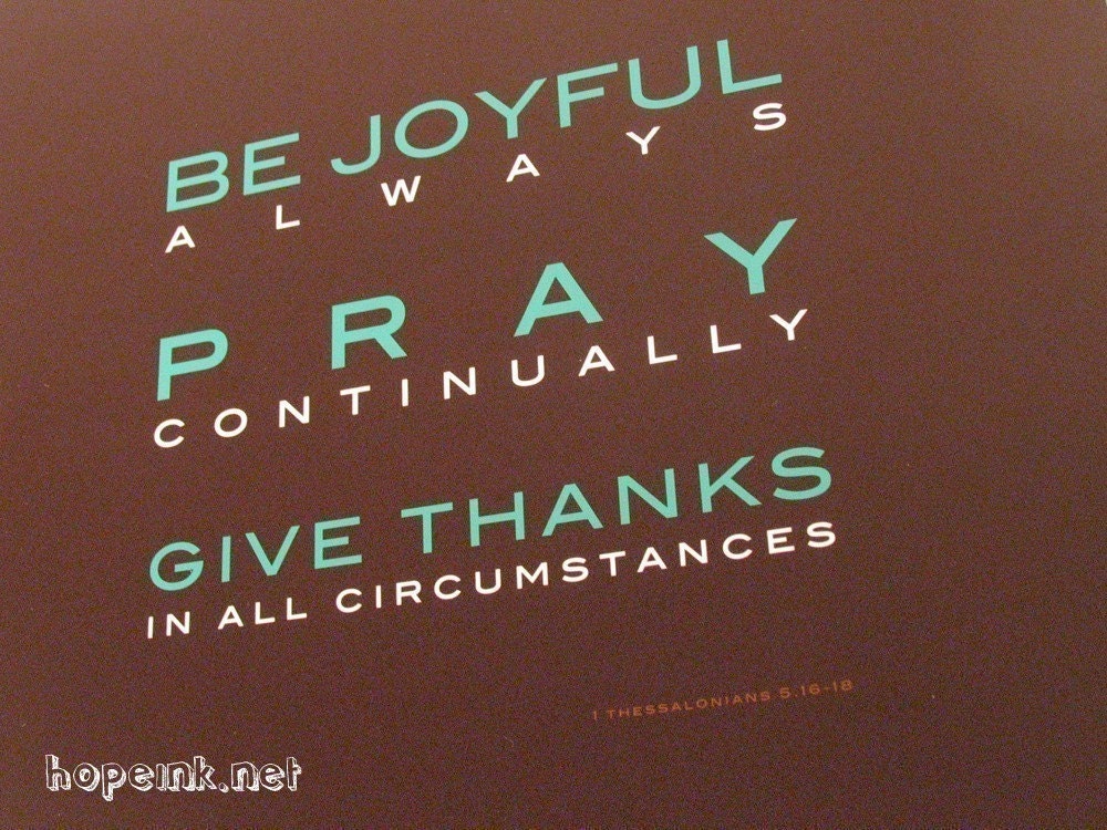 Modern Scripture Art Print, Joy Pray Thanks, Christian Wall Art (16x20)