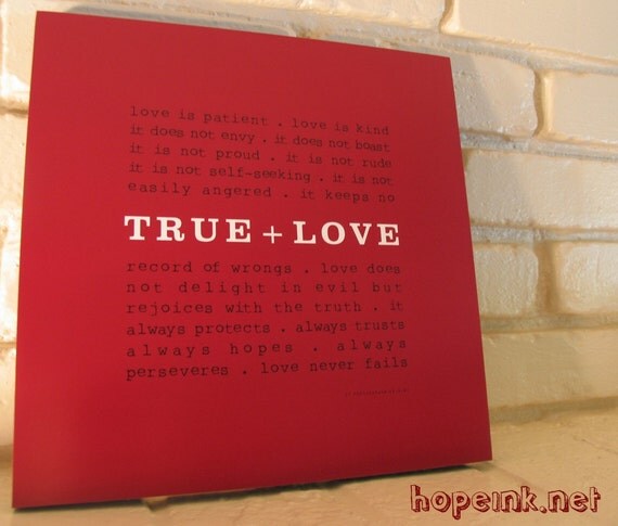Wedding Scripture Art, 1 Corinthians 13, Modern Love Design (12x12)