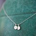 TWO Charms Tiny Initial Necklace in Sterling Silver