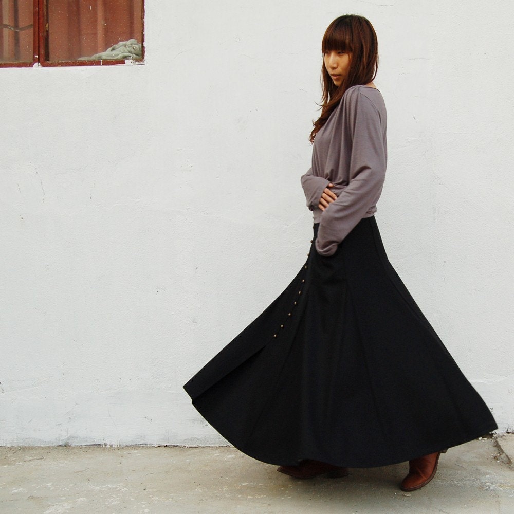 No.6 woolen maxi skirt - less is more(Q1019b)