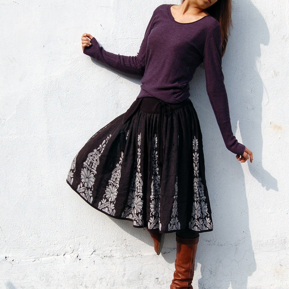 Vol de Nuit reversible Jacquard skirt (Q1101)