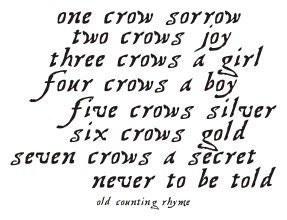 Counting Crows - Old Childrens' Counting Rhyme Mounted Rubber Stamp (F2577)