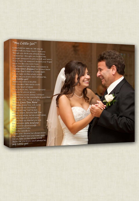 Personalized Father Daughter Dance Custom Art Photo on Canvas with Your Lyrics Song 12x16