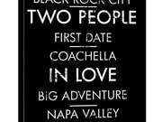 Special Dates and Places Canvas - Personalized Gift Your words Wedding Canvas 12X24