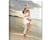 Personalized Wedding Gift Personalized Gift Photo and Words on Canvas use Vows, love letter custom art 16X20