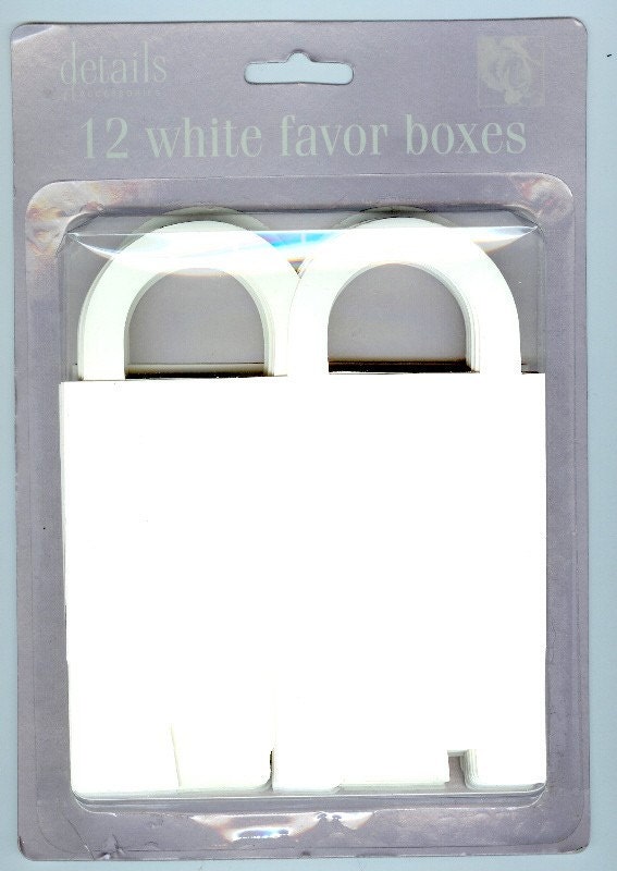 White Favor Boxes with Handles by YarnGraphics on Etsy