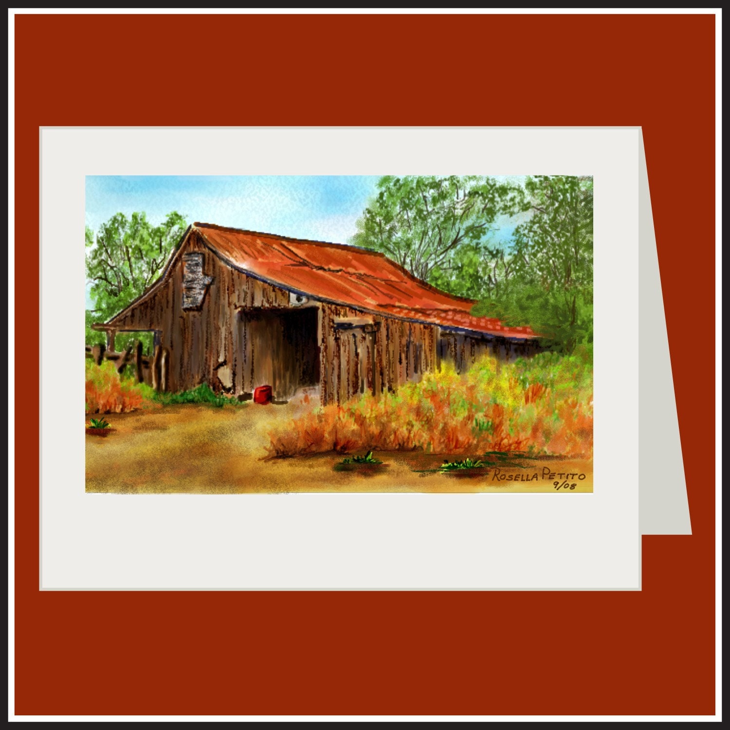 HOT SUMMER DAY blank fine art note card
