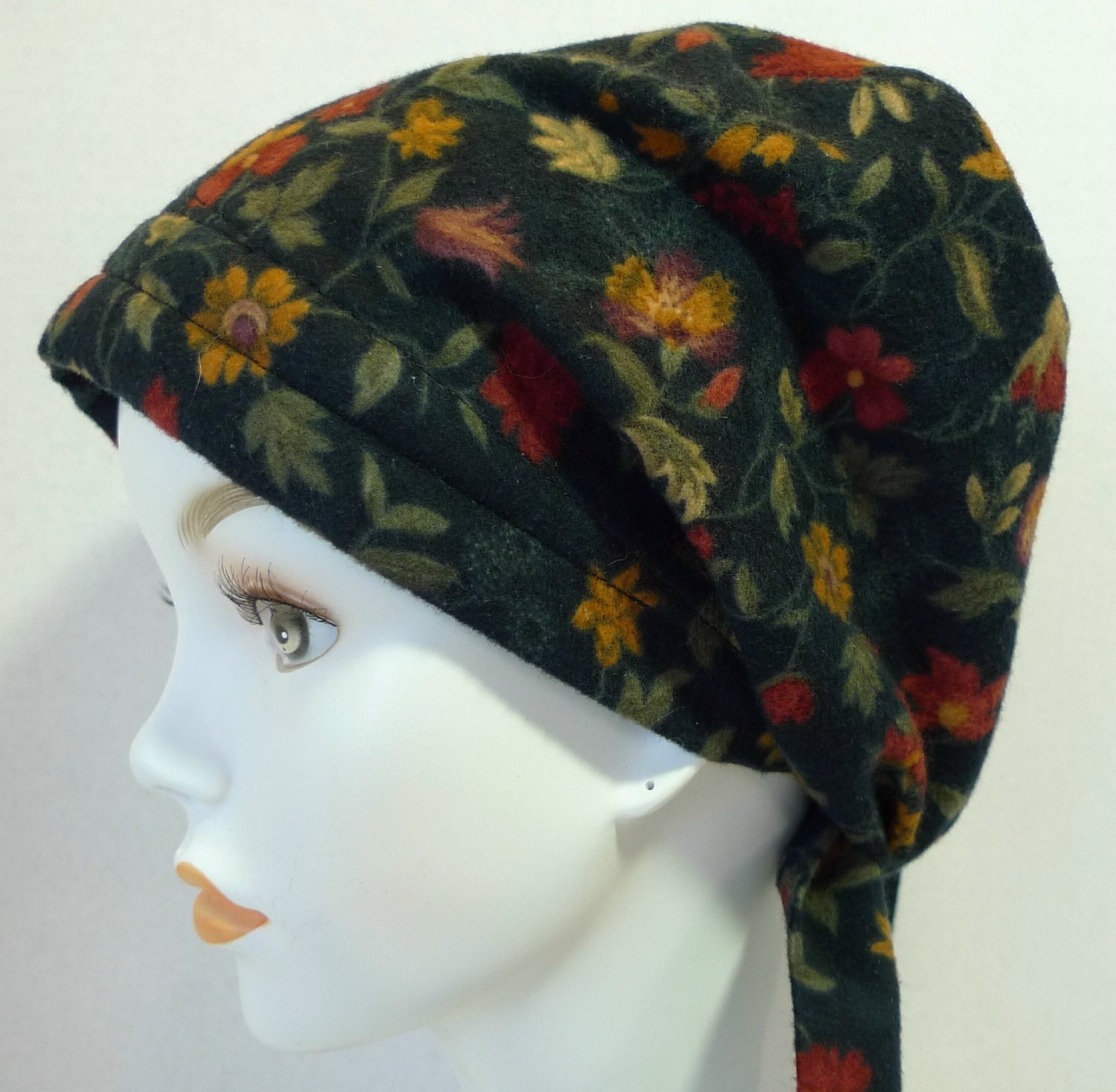 Womens Soft & Warm Floral Flannel Hair Loss Cancer Hat Chemo Scarf Cap Head Wrap Alopecia Turban Headcovering Bad Hair Day