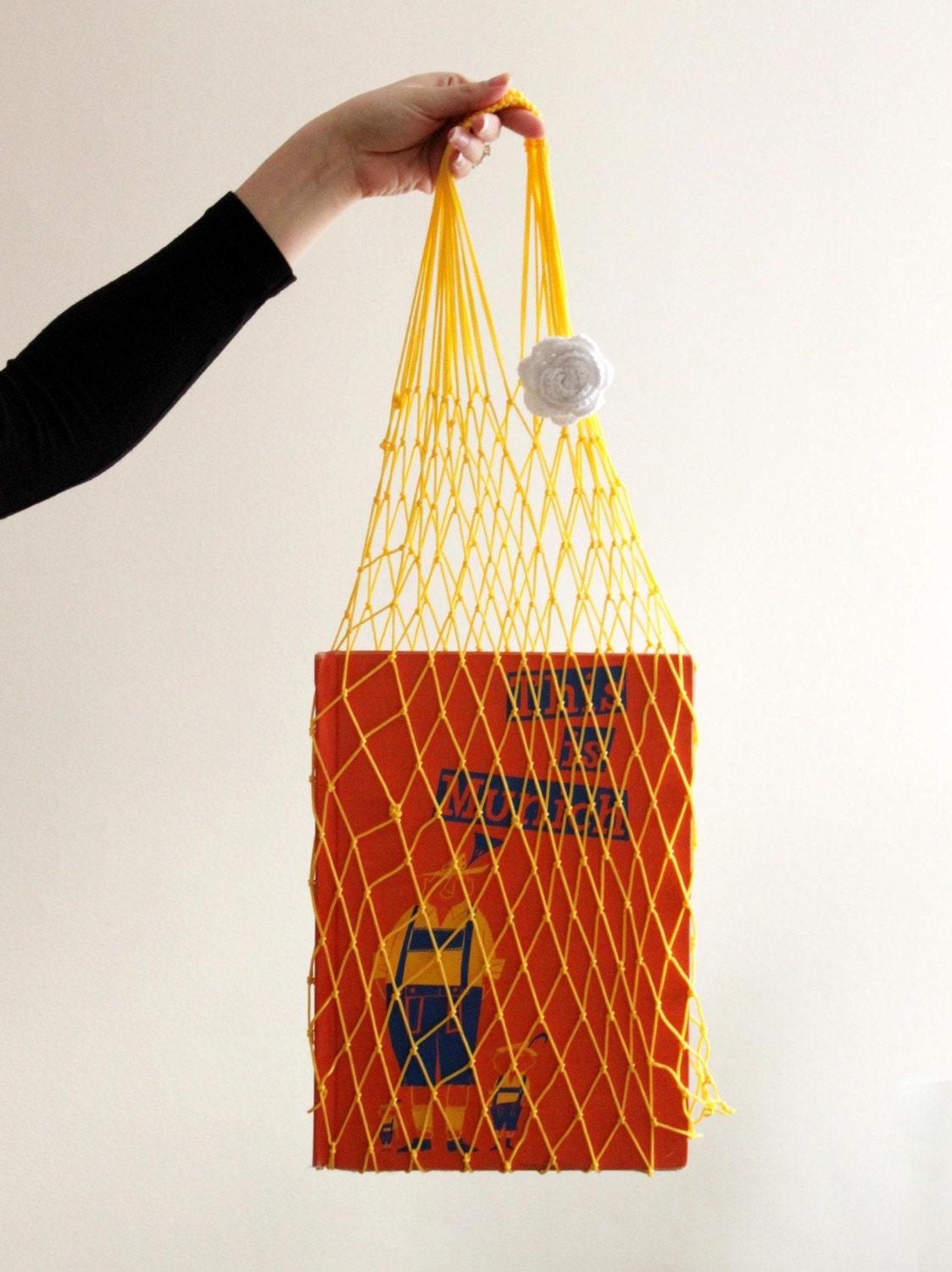 LAST ONE Eco friendly Natural Net Bag - Go Green - Apple Green