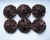 Milk Chocolate Brown Satin Appliques and Embellishments - 6 pieces , 2inches