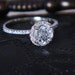 1ct White sapphire 14k White gold diamond engagement ring