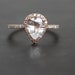 ON HOLD Rain drop - white sapphire and rose gold ring-1st payment