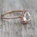 ON HOLD Rain drop - white sapphire and rose gold ring-1st payment