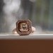 1ct Asscher cut Champagne diamond ring 14k rose gold
