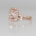 2.3ct Cushion peach champagne sapphire in 14k rose gold diamond ring