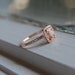 1ct Cushion Peach sapphire in 14k rose gold diamond ring