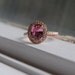 1.92ct oval purple peach sapphire diamond ring 14k rose gold