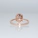 ON HOLD -2ct Cushion ice peach champagne color change sapphire in 14k rose gold diamond ring engagement ring
