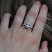 0.86ct Cushion peach champagne sapphire white gold diamond ring