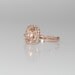 1.51ct Cushion peach champagne sapphire in 14k rose gold diamond ring