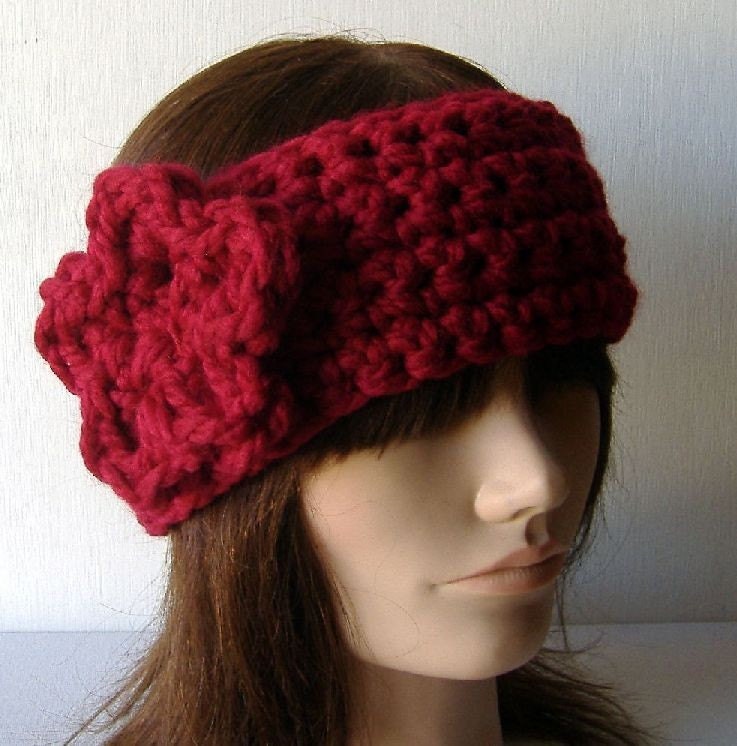 Ear Warmer Headband Neckwarmer Cowl Red