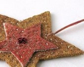 Ornament star country unique felted eco friendly Christmas s