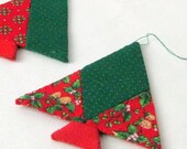 Christmas tree ornament handsewn modern a pair