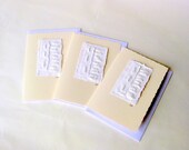 Card muslin stitched white on white recycled blank