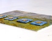 ACEO, textured mini art card collage olive