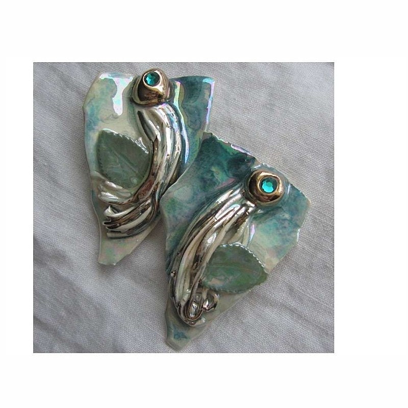 Vintage 80s Hand Made Designer Clip Earrings by Amy Lacombe of Los Angeles 1988