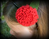 Red mum felt flower headband