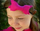 Pink felt bow headband