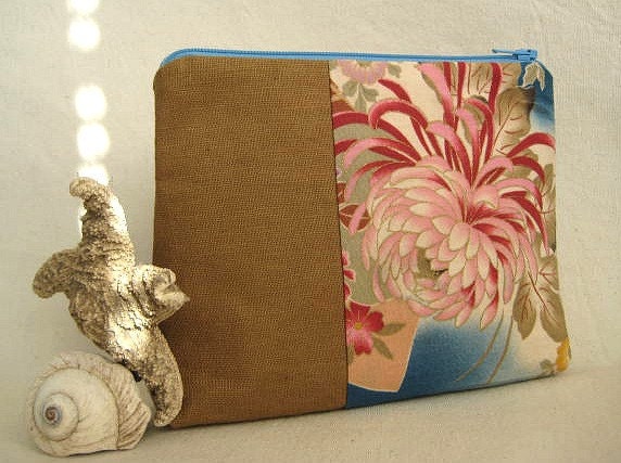 Two-Tone Cosmetic Pouch Asian Inspired