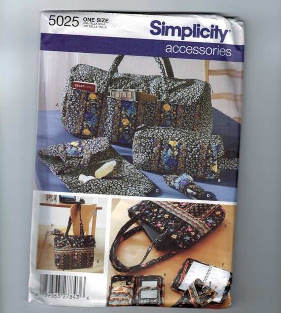 Sewing Pattern Simplicity 5025 Quilted Bag Purse Tote Vera Bradley ...