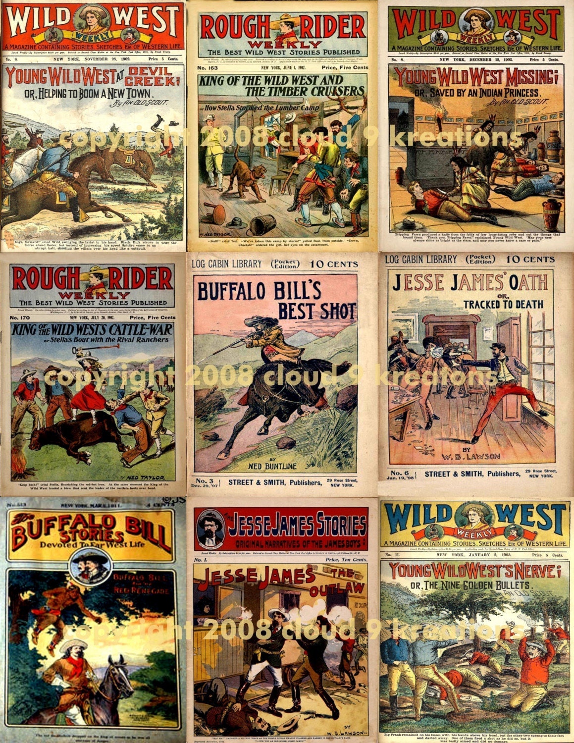 Dime Novel Covers