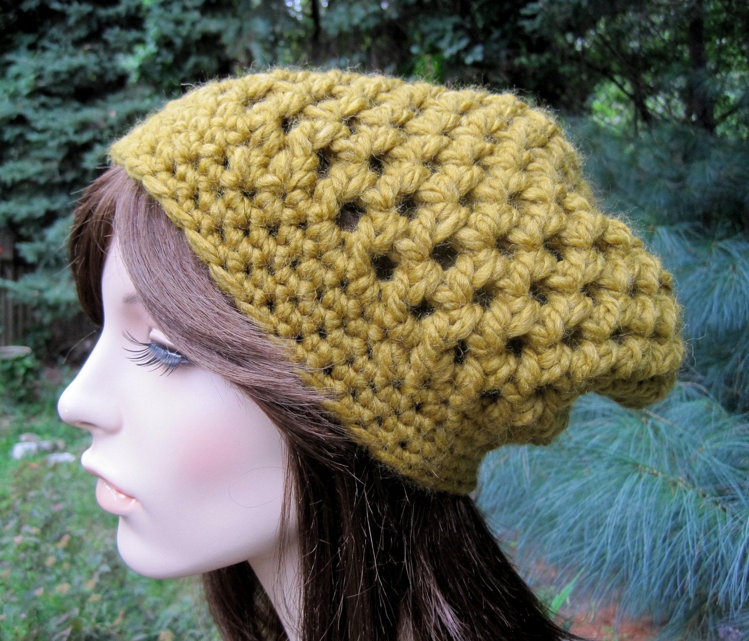 Crochet Hat, Crochet Women's Hat, Crochet Beanie, Slouchy Hat, Chunky Hat, Fall Fashion, Olive Green